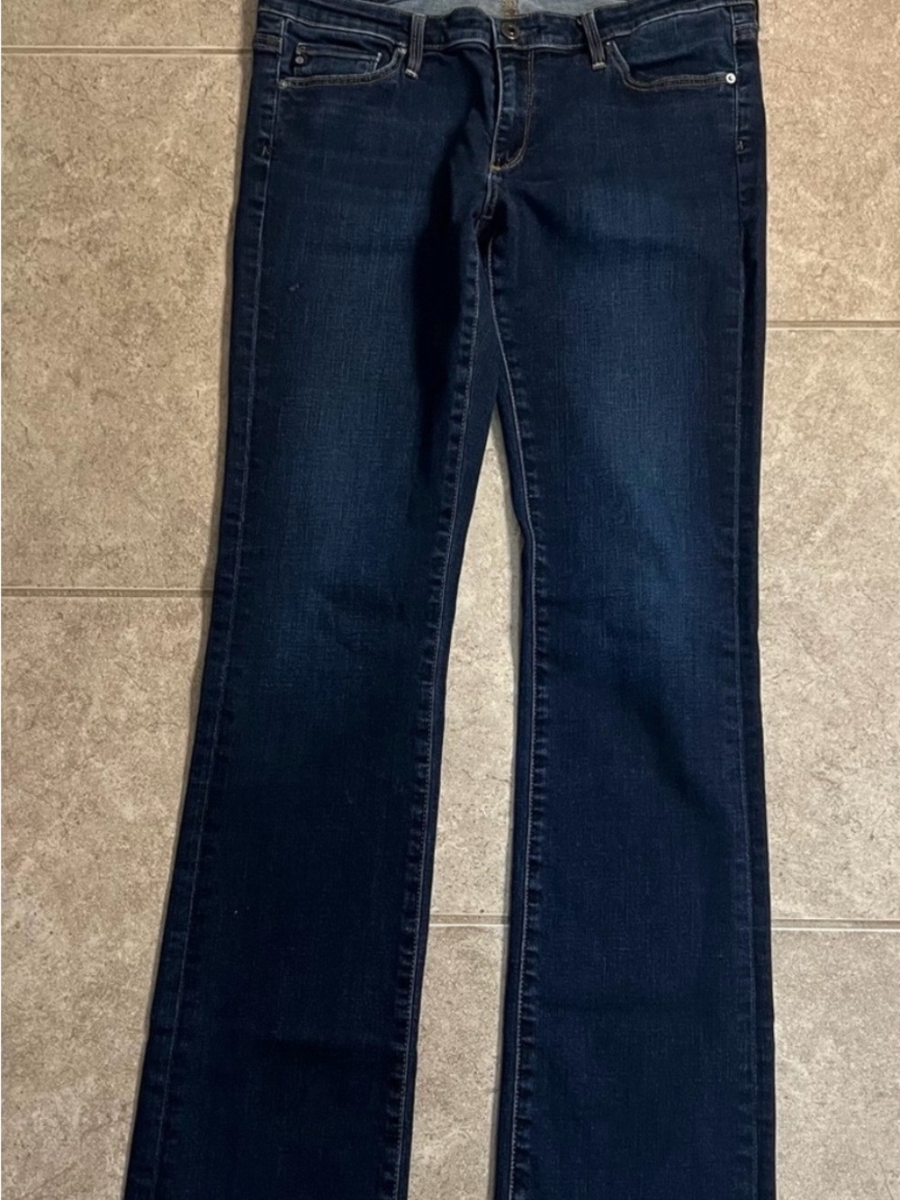 Ag Adriano Goldschmied Straight Leg Jeans - Dark Blue